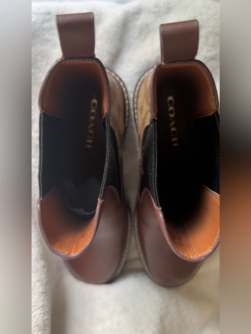 New COACH Kinsley Booties Brown Leather Monogram - Size US 10 / UK 8 / EU 40.5 - Picture 15 of 16